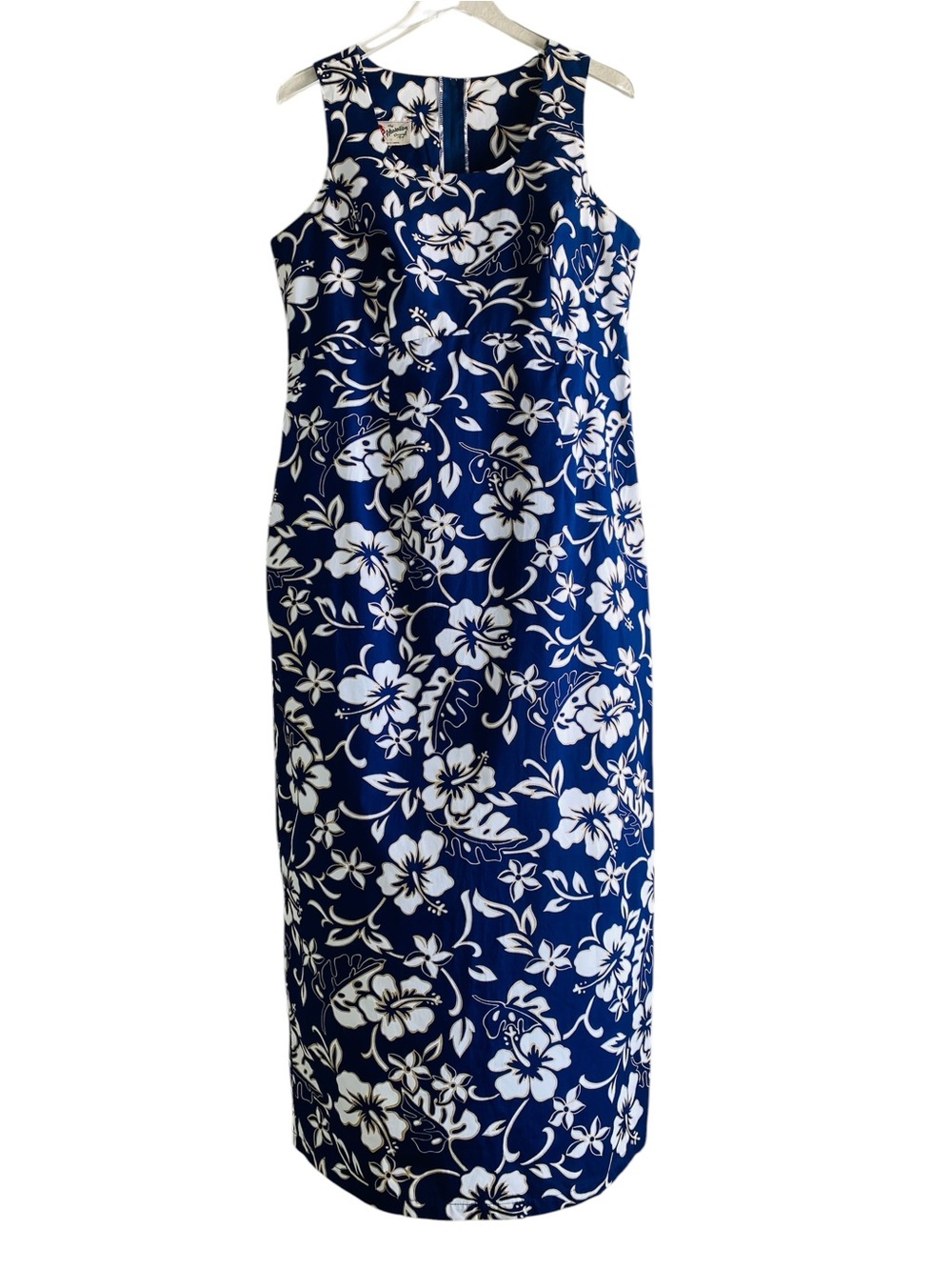 Hilo Hattie Navy Hibiscus Sleeveless Maxi Dress Size 16